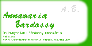 annamaria bardossy business card